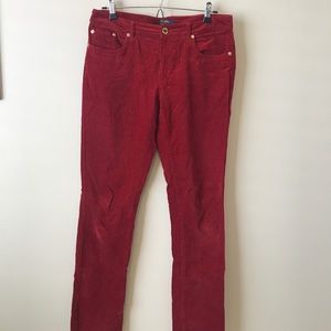 Brooks Brothers Natalie Fit Red Corduroy Pants
